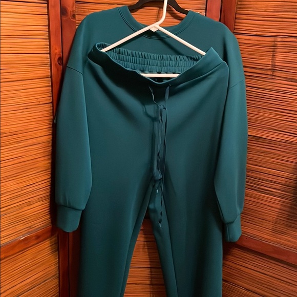 PrettyGarden Pants - Pretty Garden - Matching Wide Leg Pants And Sweatshirt - Scuba Material